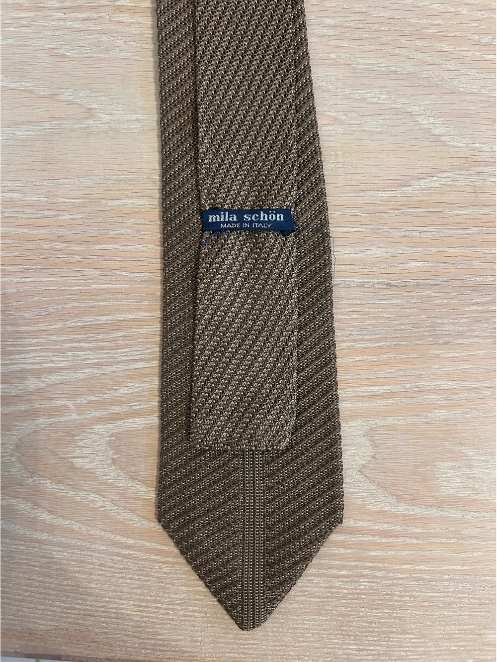 mila schön Brown Textured Men's Tie Made in Italy
